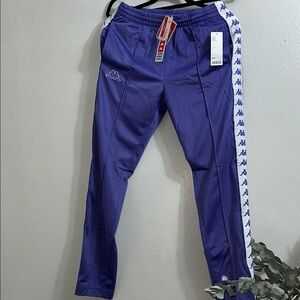 Kappa Violet Track Pants with White Logo Stripe